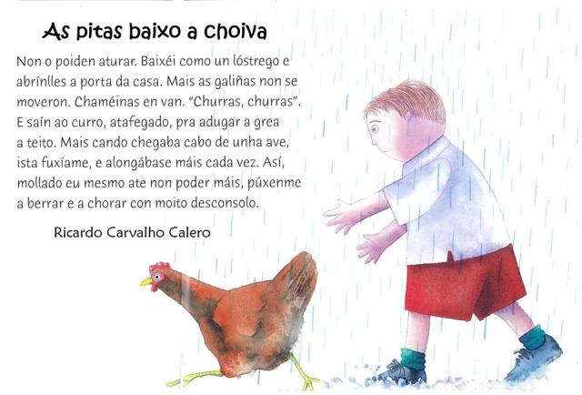 As pitas baixo a choiva